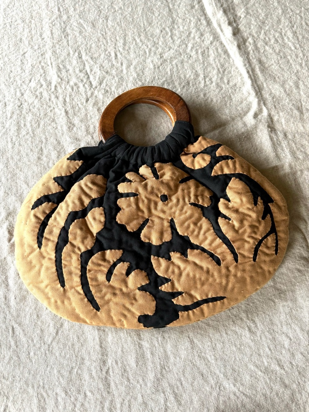 Vintage Appliquéd Cotton Purse